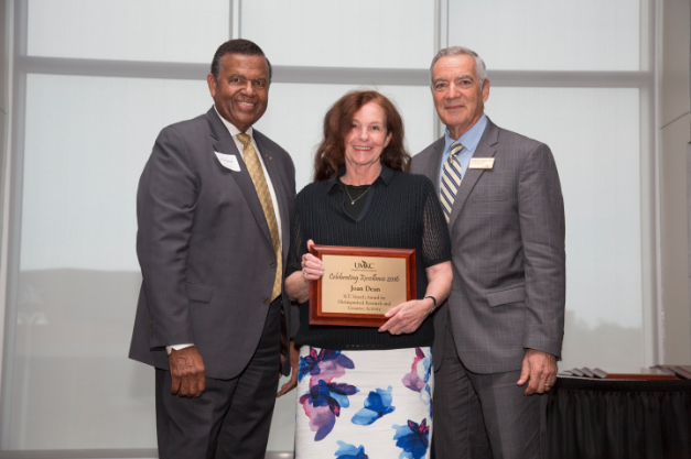 Dr. Joan Dean receives the Veatch Award at the Celebration of Excellence. Photo credit: Janet Rogers