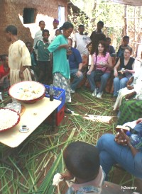 One of the HIV+ communities Klaassen and her companions visited just outside the Ethiopian capital of Addis Ababa. Although very poor, the people of the village very graciously hosted a coffee ceremony for the group and shared their bread.