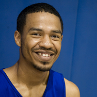 Training for basketball season -- Reggie Chamberlain, senior Liberal Arts major