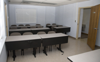 The facility features a training room.