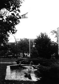 The Three Graces fountain stood in front of Manheim Hall.