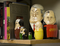 Russian nesting dolls are just some of the history-related items in Professor Falls' office.
