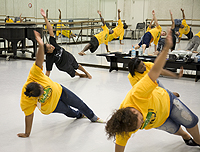 High school students participate in a dance module at the Conservatory of Music and Dance.
