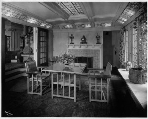 Sun room in Tureman House with original furniture.  House later became Toy and Miniature Museum.  UMKC Campus.
