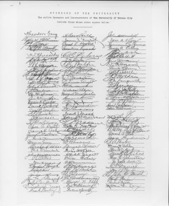 Signatures of first sponsors of UKC