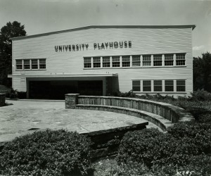Back: "1953 - KCU, Campus Building" Front: "KCU #5" UAP: Buildings; University Playhouse; Patio