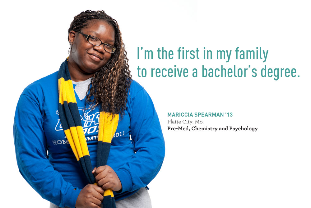Mariccia Spearman says 'I'm the first in my family to receive a bachelor's degree.'