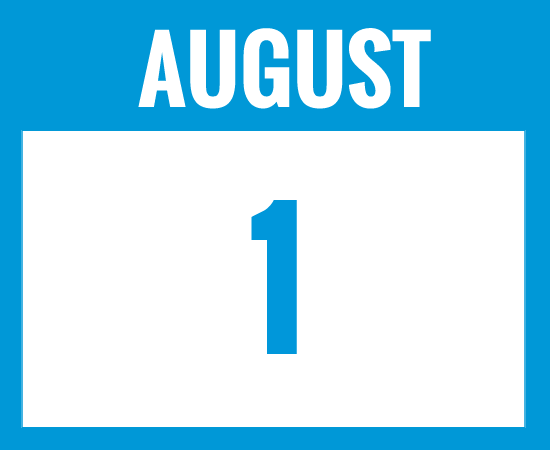 August 1 Calendar Icon