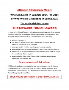 2015 Edward Tomich Award - Application Instructions