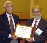 Syed Hasan received the Geological Society of America Engineering Geology Division’s Meritorious Service Award at the Annual GSA Meeting