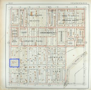 Wheatley School in 1925 is located in the blue square