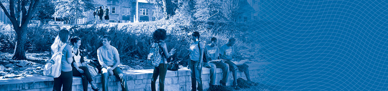 students hanging out on campus