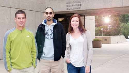 (l-r) Brian Geisbrecht, Samuel Bouyain and Erika Geisbrecht, UMKC School of Biological Sciences.