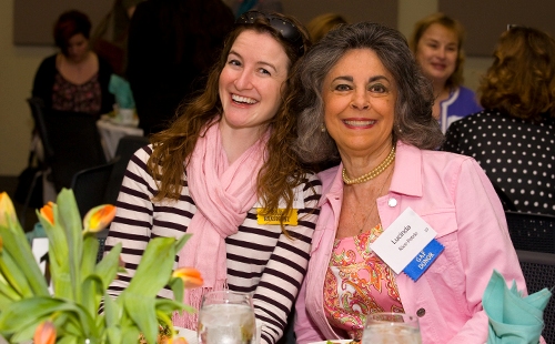 Award recipient Stephanie Meyer celebrates with donor Lucinda Rice-Petrie.