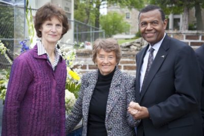 Kay Callison and Jeannette Nichols were welcomed by Chancellor Leo E. Morton