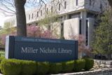 Miller Nichols Library building sign