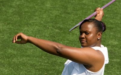 Kimoya Harriott, a third-year Accounting major, competes as a javelin thrower on UMKC's Track and Field team.