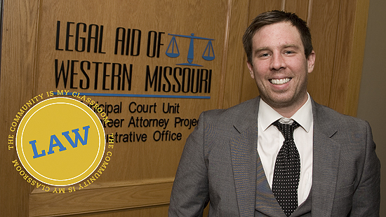 Peter Hoffman, a third-year law student, volunteers at Legal Aid of Western Missouri through the UMKC School of Law.