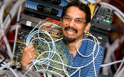 Deep Medhi, professor of Computer Science and Electrical Engineering and UMKC Trustees' Faculty Fellow in the School of Computing and Engineering (SCE), is working to improve the Internet.