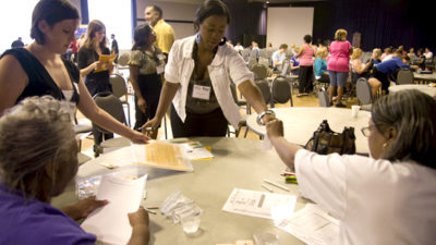School of Social Work poverty simulation, Aug. 6, 2010. Pierson Auditorium