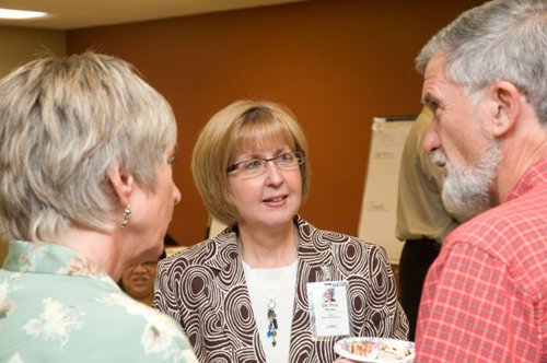 At the School of Dentistry's recent Staff Council Ice Cream Social, the school's new dean, Marsha Pyle, had the opportunity to visit with faculty and staff.