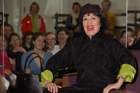 Chita Rivera shares a laugh with students at the University of Missouri-Kansas City Center for the Performing Arts. Rivera visited the UMKC campus in September.