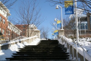 snowy stairs