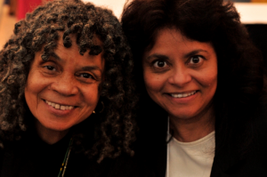 Jacqueline Wood (right) with Sonia Sanchez. Wood recently authored an introduction for a volume of plays by Sanchez.