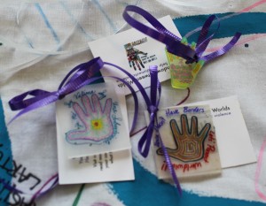Examples of the shrink art hands made at the event.
